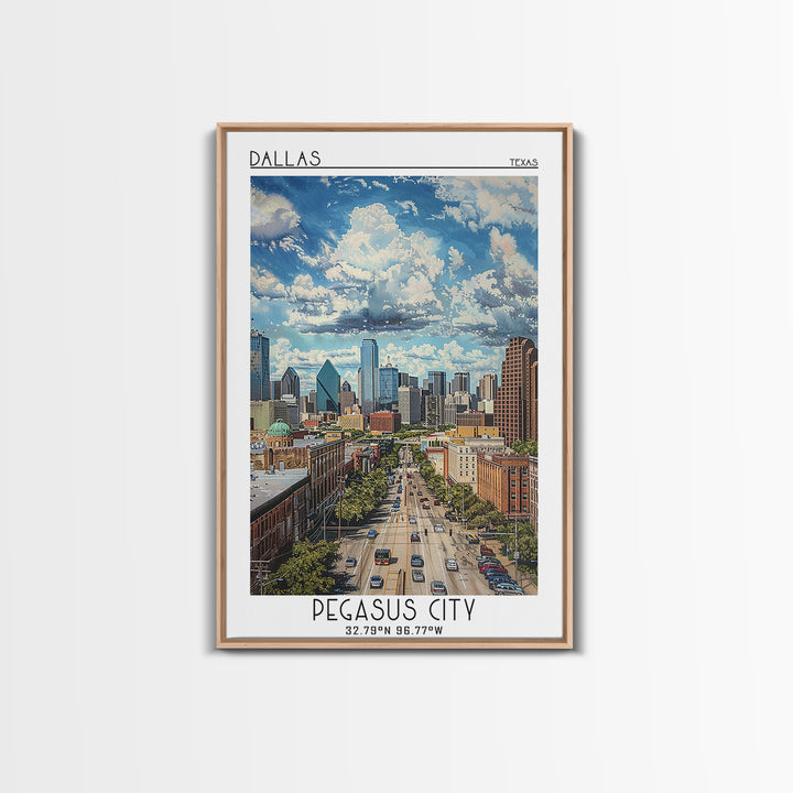 Dallas Travel Poster, Framed Canvas Print, City Travel Poster, Travel Wall Art, Retro Travel Poster, City Wall Art, Gallery Wall Set