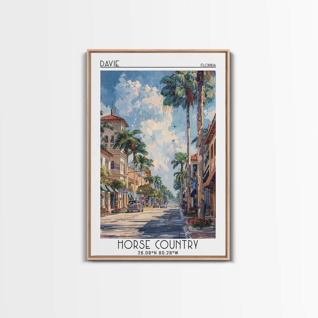 Davie Travel Poster, Canvas Print, Poster Print, Travel Wall Art, Travel Art Print, Living Room Wall Art, Home Decor, Retro Wall Art