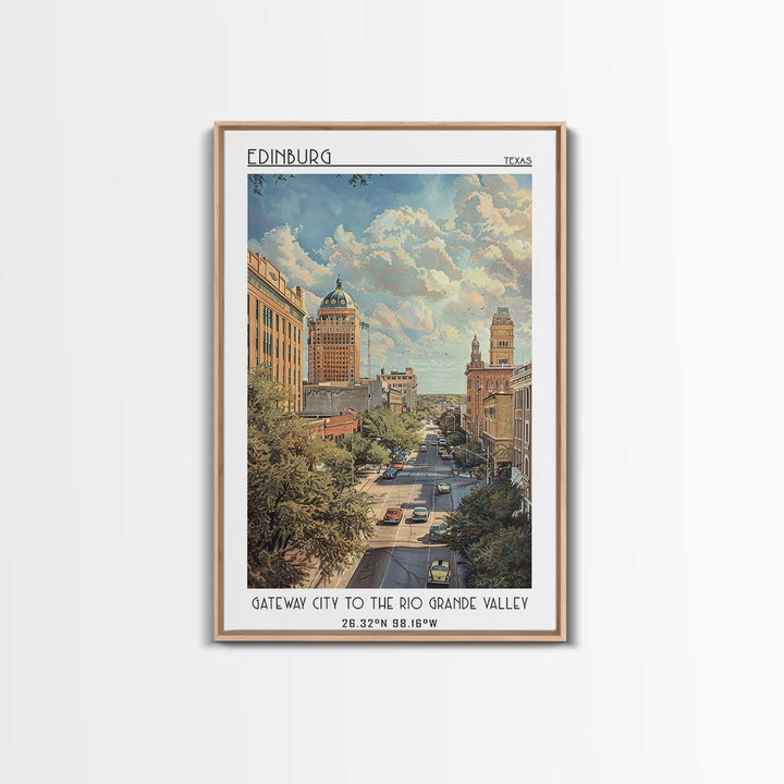 Edinburg Travel Poster, Framed Canvas Print, City Travel Poster, Travel Wall Art, Poster Print, Fine Art Print, Living Room Wall Art