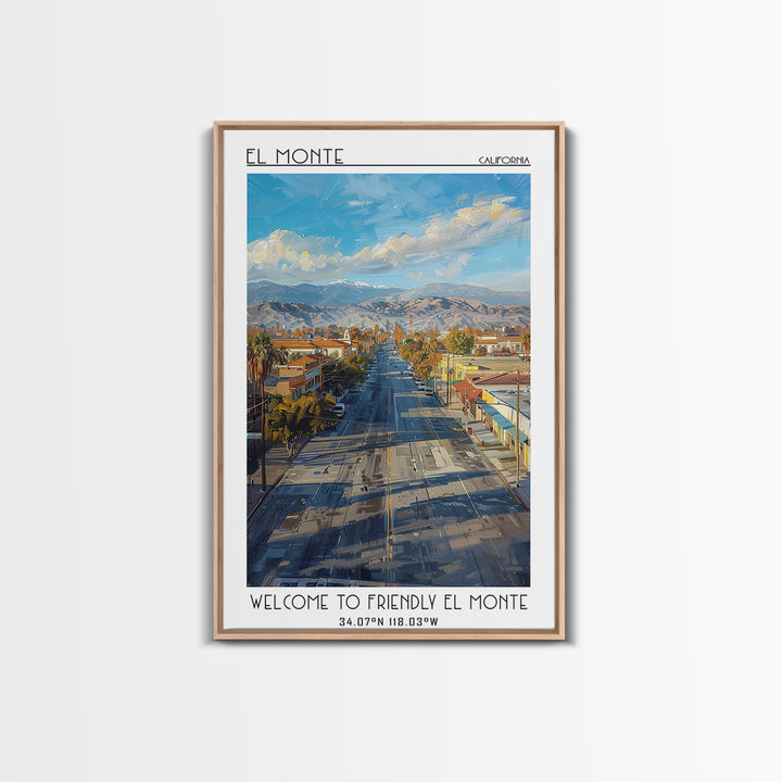 El Monte Travel Poster, Framed Canvas Print, Travel Prints, Landscape Art, Poster Print, Home Decor, Wanderlust Gift, Travel Posters
