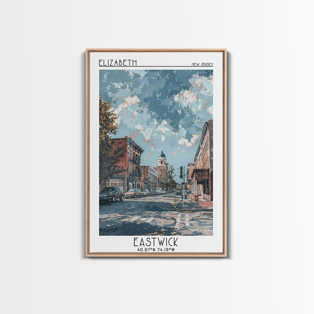 Elizabeth Travel Poster, Canvas Print, City Travel Poster, Travel Wall Art, Colorful Wall Art, Living Room Wall Art, Wanderlust Gift