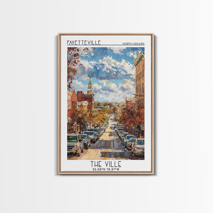 Fayetteville Travel Poster, Canvas Print, City Travel Poster, Travel Wall Art, Minimalist Poster, Vintage Travel, Vintage Travel Art