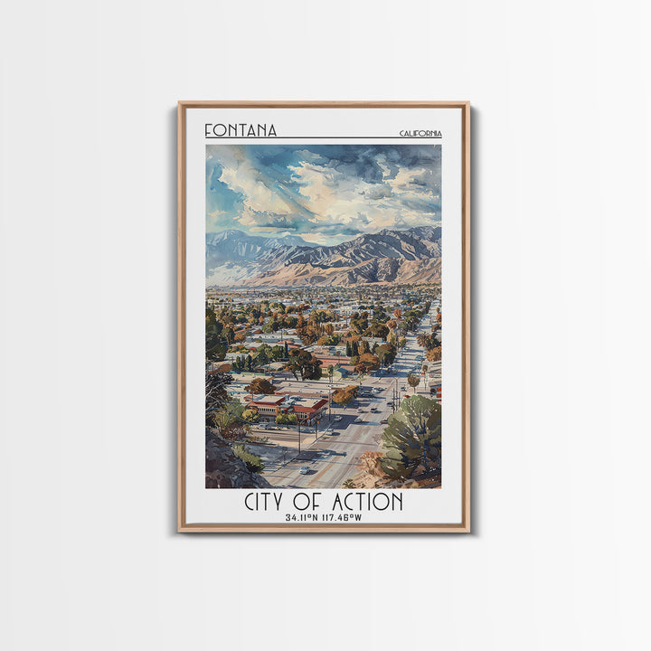 Fontana Travel Poster, Framed Canvas Print, City Art Print, Travel Wall Art, Art Print, Travel Art Print, Travel Decor, Poster Print