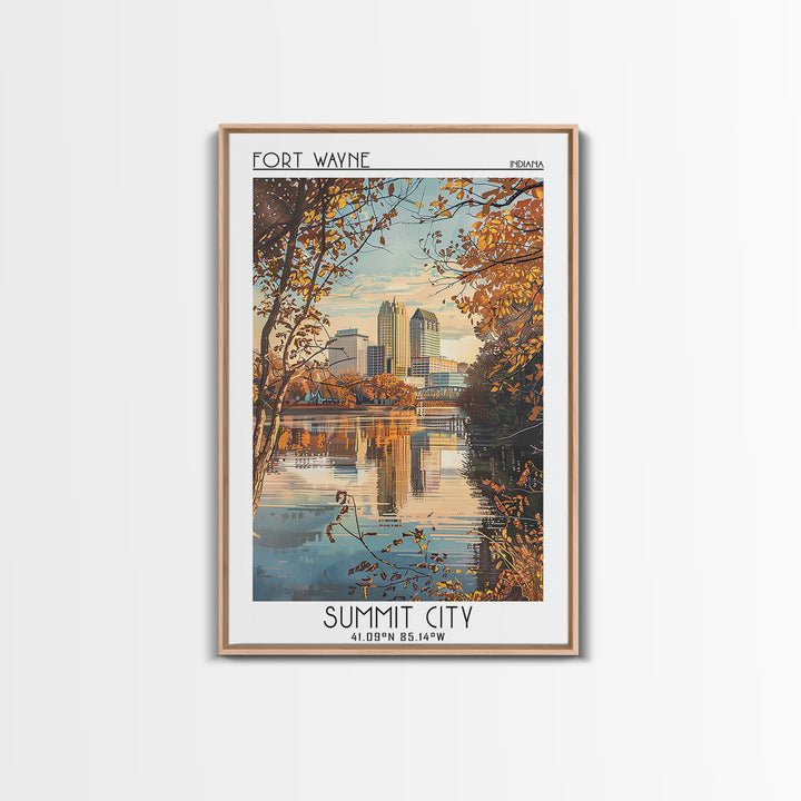 Fort Wayne Travel Poster, Canvas Print, Travel Wall Art, City Wall Art, Travel Posters, Home Office Decor, Wall Art, Wanderlust Gift