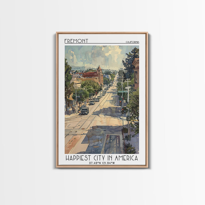Fremont Travel Poster, Framed Canvas Print, City Travel Poster, Travel Wall Decor, Travel Posters, Poster Art, Home Decor, Art Print