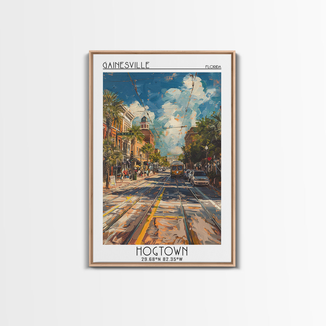 Gainesville Travel Poster, Canvas Print, Poster Print, Travel Wall Art, Retro Travel Print, Vintage Travel, Wall Art, Fine Art Print