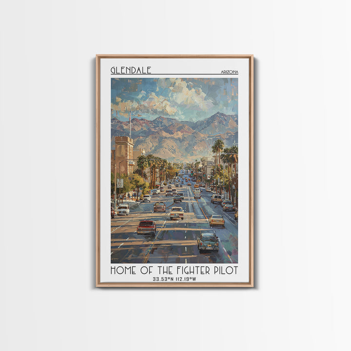 Glendale Travel Poster, Framed Canvas Print, Vintage Travel Print, City Wall Art, Wall Art, Art Print, Travel Wall Art, Poster Print