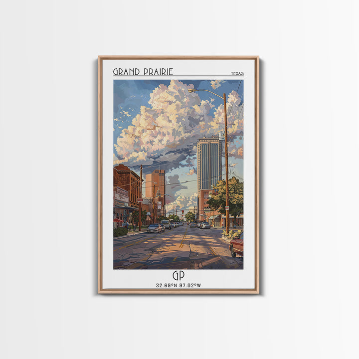 Grand Prairie Travel Poster, Canvas Print, Travel Wall Art, City Wall Art, Vintage Travel Print, Gallery Wall Set, Minimalist Poster
