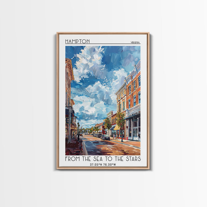 Hampton Travel Poster, Canvas Print, Travel Wall Decor, Minimalist Poster, Gallery Wall Set, Travel Print, Retro Wall Art, Art Print