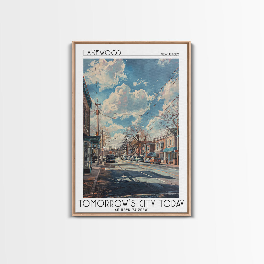 Lakewood New Jersey Travel Poster, Framed Canvas Print, Poster Print, Travel Wall Art, City Wall Art, Fine Art Print, City Art Print