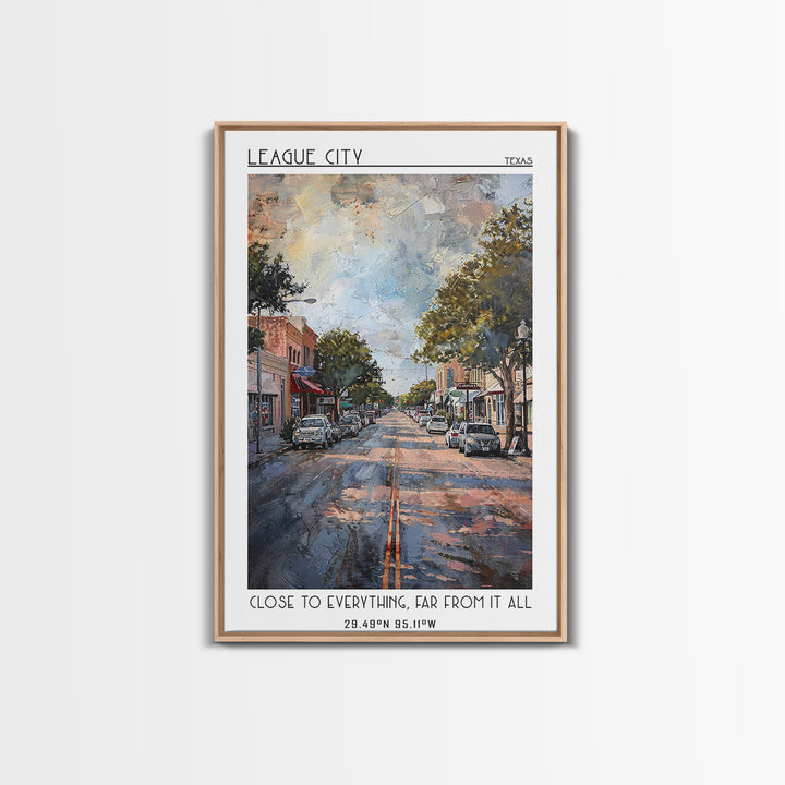 League City Texas Travel Poster, Canvas Print, Travel Wall Art, City Wall Art, Art Print, Wall Art, Travel Art Print, Fine Art Print