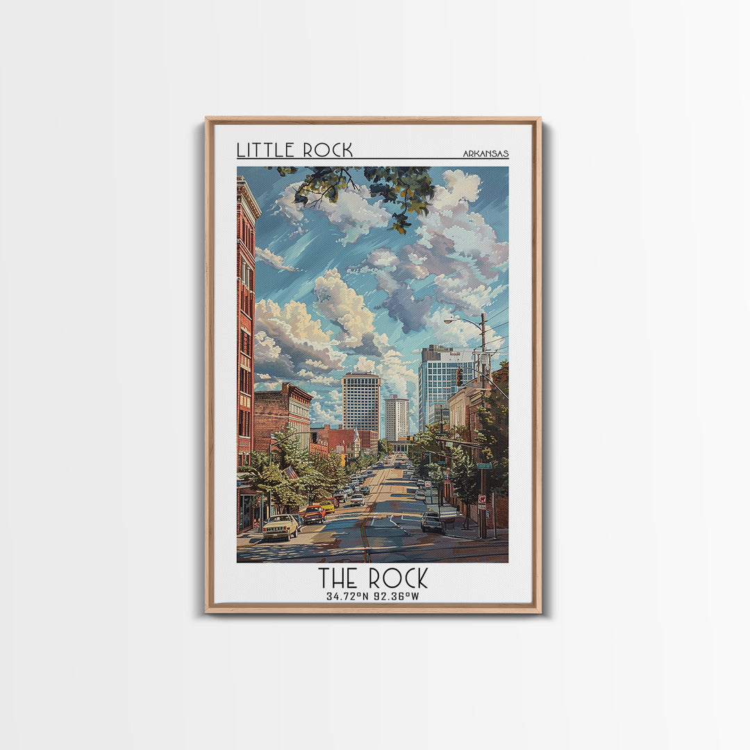 Little Rock Travel Poster, Canvas Print, Travel Wall Art, City Wall Art, Vintage Travel Art, Poster Art, Wall Art, City Illustration