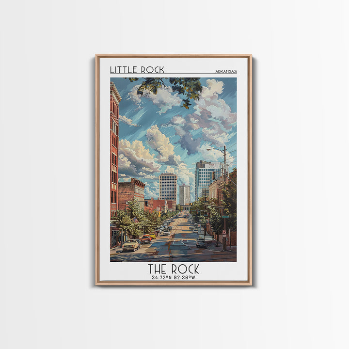 Little Rock Travel Poster, Canvas Print, Travel Wall Art, City Wall Art, Vintage Travel Art, Poster Art, Wall Art, City Illustration