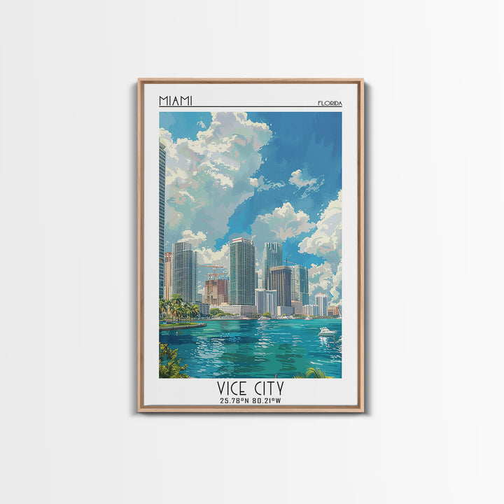 Miami Travel Poster, Canvas Print, City Travel Poster, Travel Wall Decor, Wall Art, Poster Print, Modern Wall Decor, Travel Wall Art
