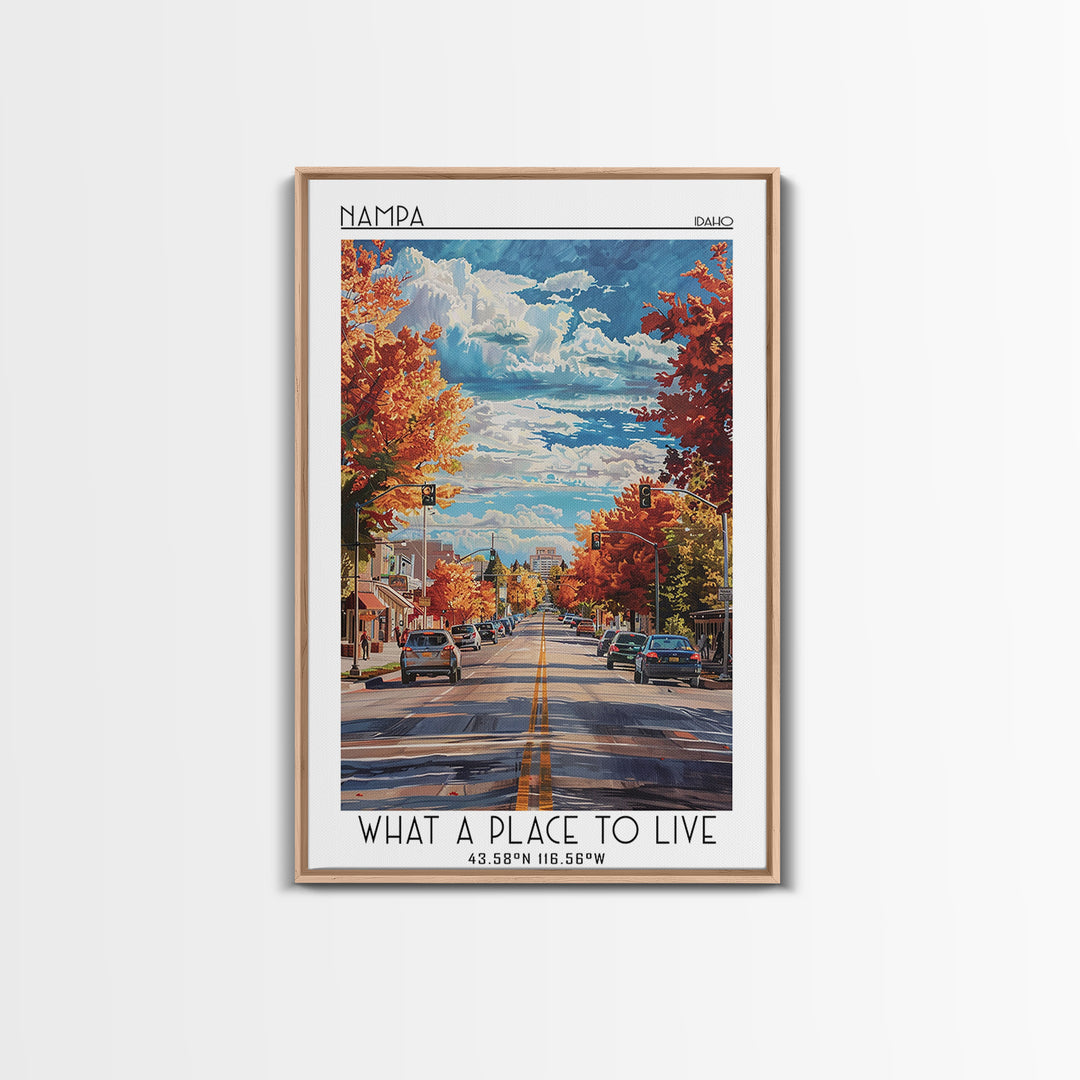 Nampa Travel Poster, Framed Canvas Print, City Travel Poster, Travel Wall Art, Fine Art Print, Retro Travel Print, Minimalist Poster