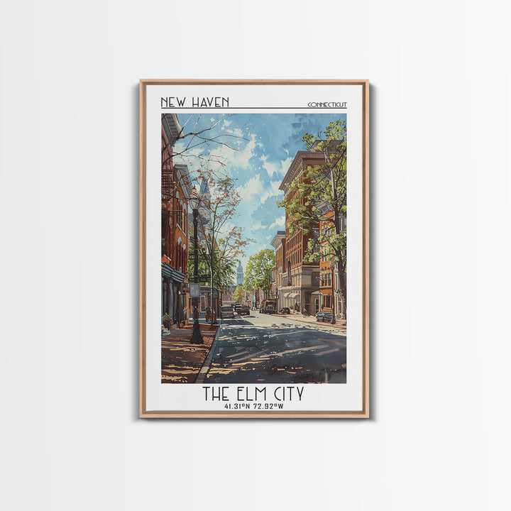 New Haven Travel Poster, Canvas Print, Retro Travel Poster, City Wall Art, Mid Century Wall Art, Travel Wall Art, Retro Travel Print