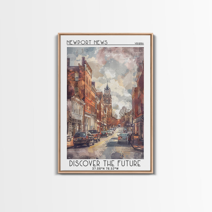 Newport News Travel Poster, Canvas Print, Travel Wall Art, City Wall Art, Vintage Travel, Vintage Travel Print, Living Room Wall Art