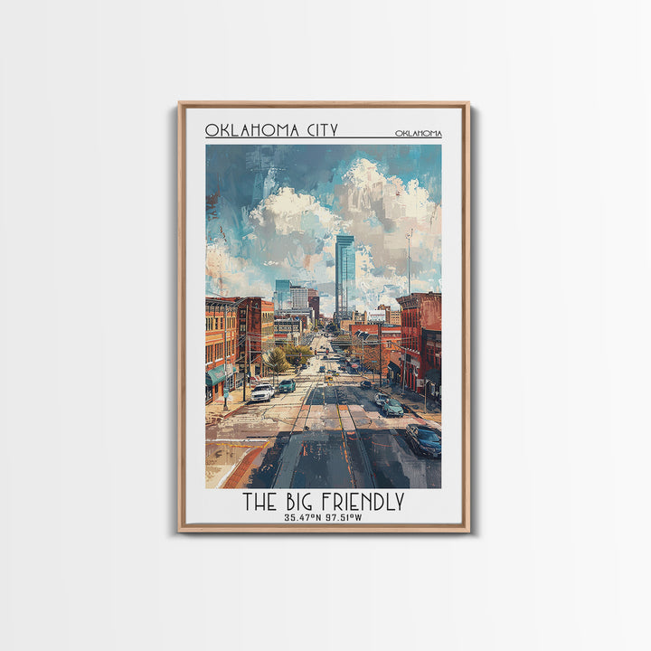 Oklahoma City Travel Poster, Canvas Print, Poster Print, Travel Wall Art, Art Print, Vintage Poster, Travel Art Print, City Wall Art