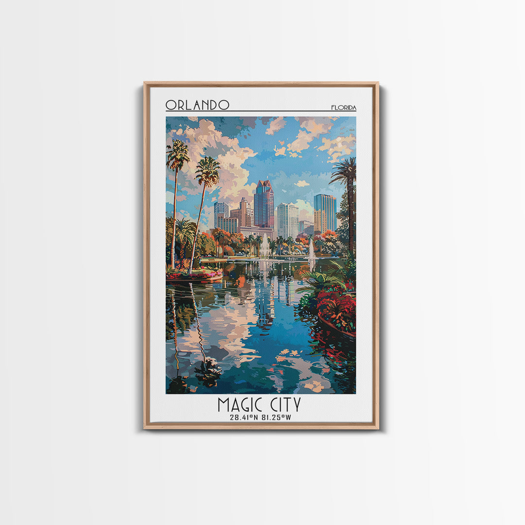 Orlando Travel Poster, Canvas Print, Travel Wall Art, City Wall Art, Modern Wall Decor, Art Print, City Travel Poster, Landscape Art