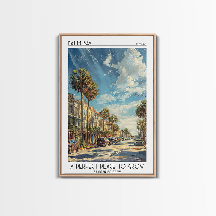 Palm Bay Travel Poster, Canvas Print, City Travel Poster, Travel Wall Decor, Retro Wall Art, Retro Travel Poster, Retro Travel Print