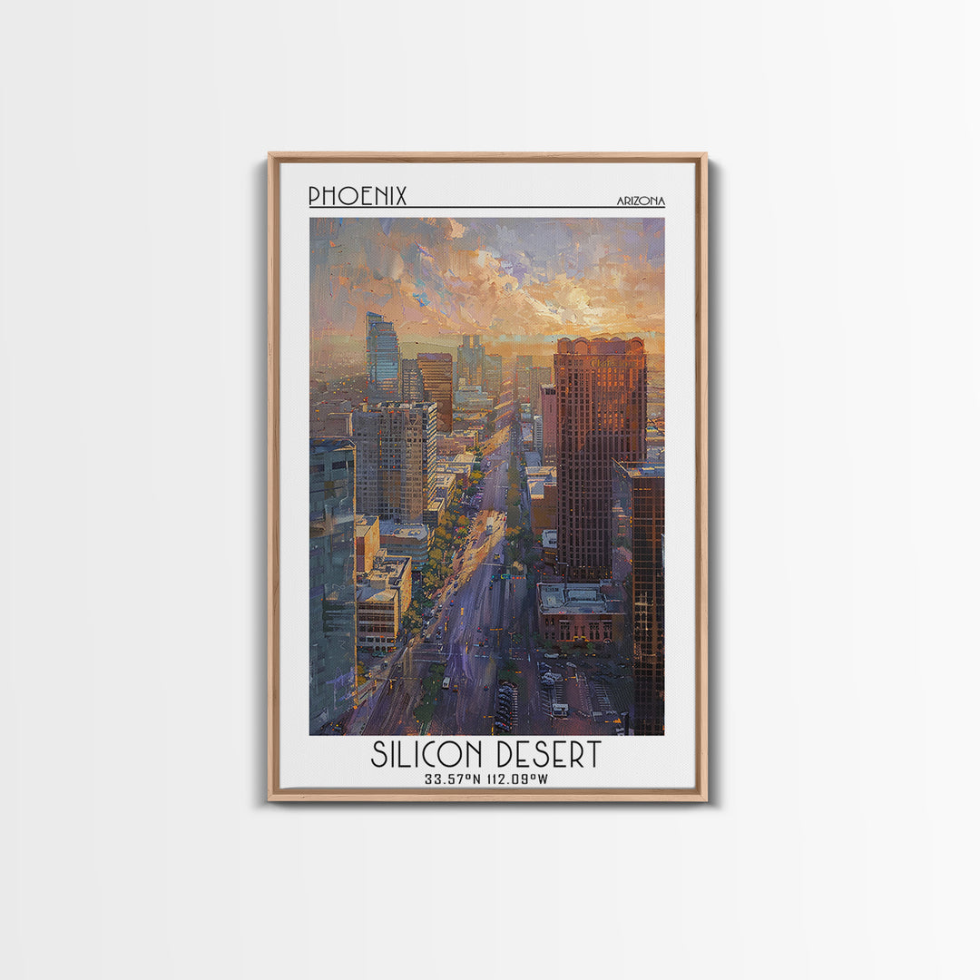 Phoenix Travel Poster, Canvas Print, Travel Prints, Landscape Art, Retro Travel Print, Travel Print, City Wall Art, Travel Art Print