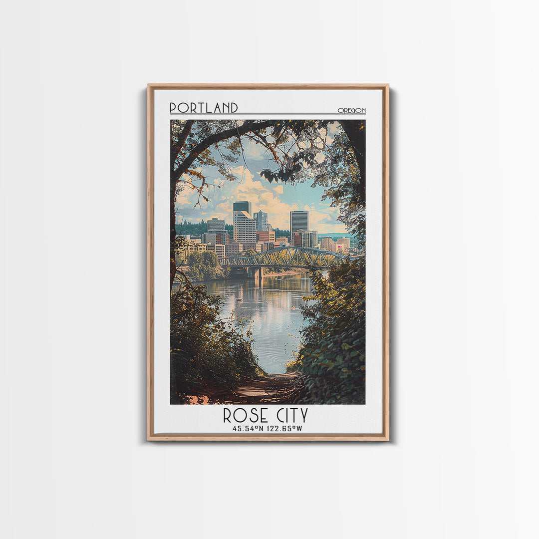Portland Travel Poster, Canvas Print, Travel Art Print, Modern Wall Decor, Travel Decor, Art Print, Travel Prints, Minimalist Poster