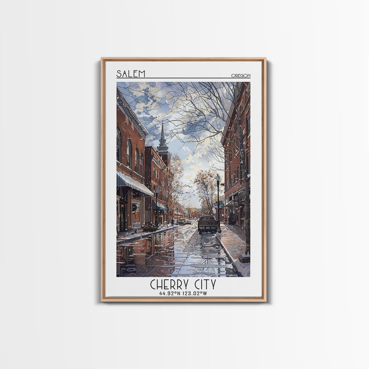 Salem Travel Poster, Canvas Print, Retro Wall Art, Travel Print, Retro Travel Poster, Wall Art, City Illustration, Minimalist Poster
