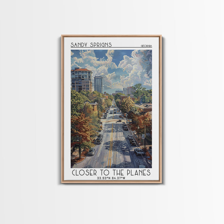 Sandy Springs Travel Poster, Canvas Print, Travel Prints, Landscape Art, City Wall Art, Colorful Wall Art, Retro Wall Art, Art Print
