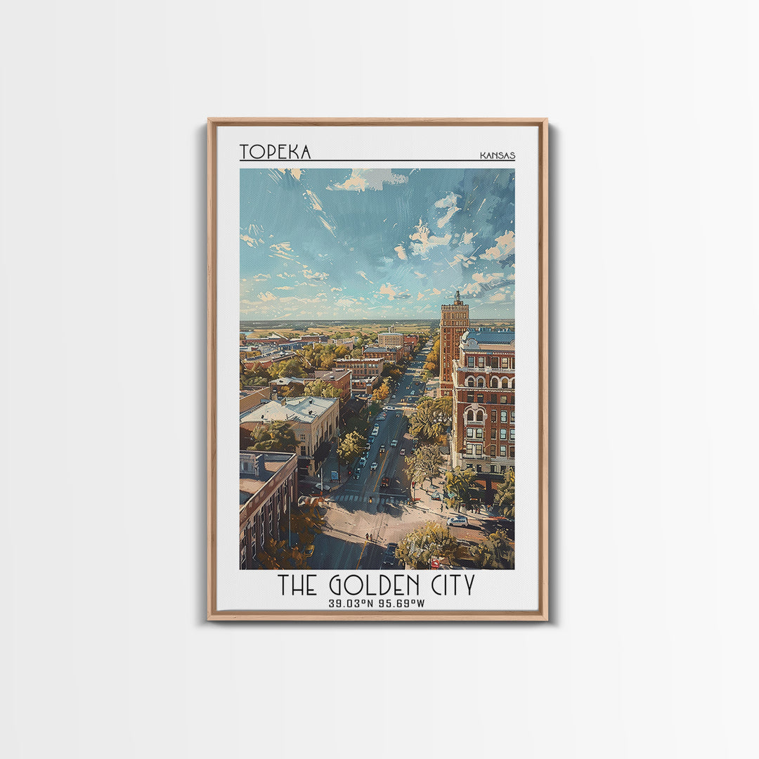 Topeka Travel Poster, Canvas Print, City Travel Poster, Travel Wall Art, Vintage City Poster, Living Room Wall Art, Gallery Wall Set