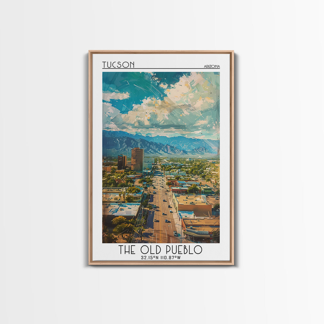 Tucson Travel Poster, Canvas Print, City Art Print, Travel Wall Art, Retro Travel Print, Travel Decor, Poster Art, Modern Wall Decor