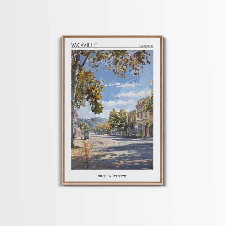 Vacaville Travel Poster, Canvas Print, Travel Wall Art, City Wall Art, Living Room Wall Art, Wall Art, Home Decor, City Illustration