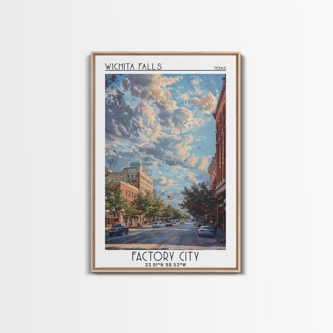 Wichita Falls Travel Poster, Canvas Print, Retro Wall Art, Travel Print, Travel Wall Art, Vintage Posters, Poster Art, Landscape Art