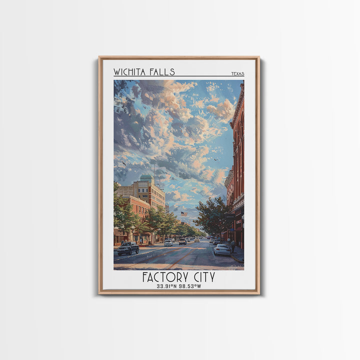Wichita Falls Travel Poster, Canvas Print, Retro Wall Art, Travel Print, Travel Wall Art, Vintage Posters, Poster Art, Landscape Art