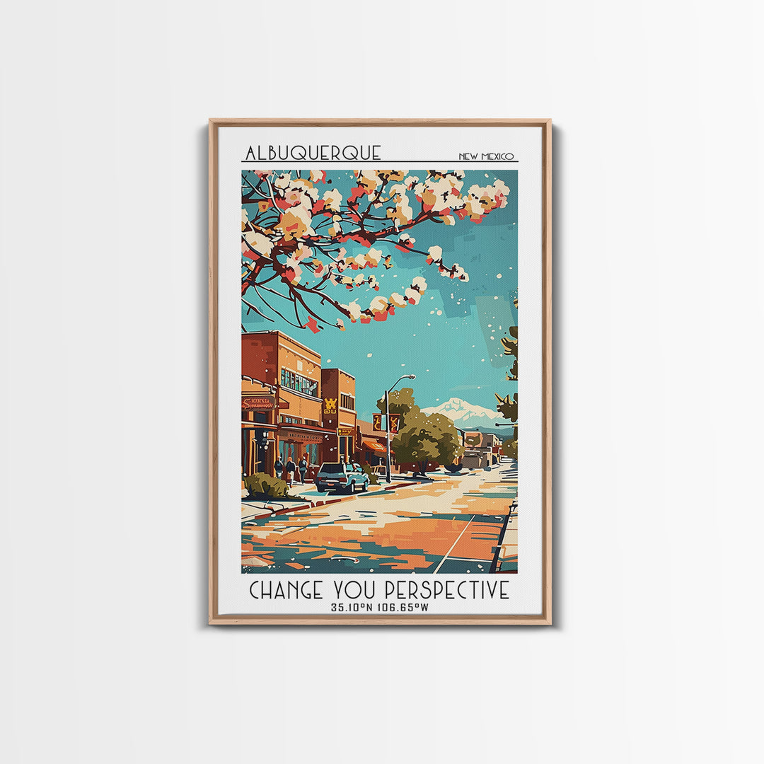 Albuquerque New Mexico Travel Poster, Canvas Print, Retro Wall Art, Travel Print, Travel Wall Art, Fine Art Print, Travel Wall Decor