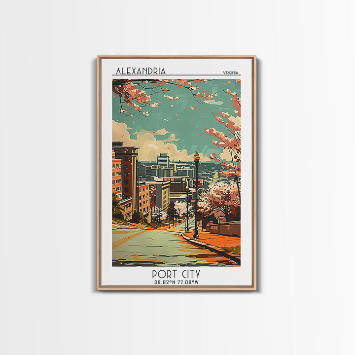 Alexandria Travel Poster, Framed Canvas Print, Travel Prints, Landscape Art, Vintage Poster, Minimalist Poster, Vintage Travel Print