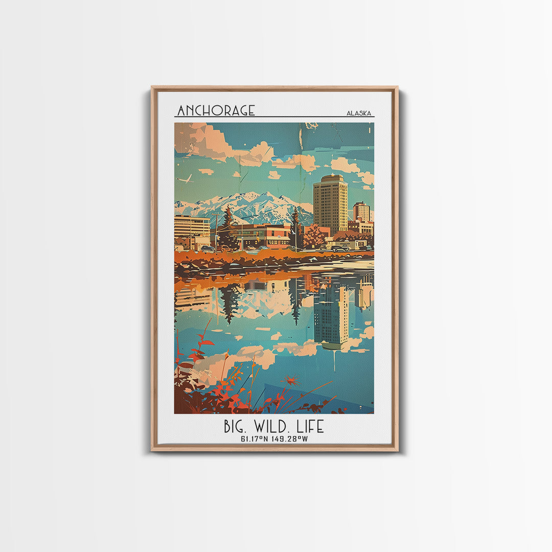 Anchorage Alaska Travel Poster, Canvas Print, Retro Wall Art, Travel Print, Travel Posters, Wall Art, Travel Prints, Travel Wall Art