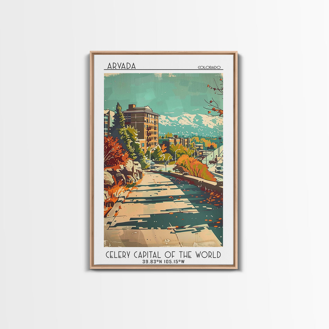 Arvada Travel Poster, Framed Canvas Print, Retro Travel Poster, City Wall Art, Poster Print, Vintage City Poster, City Travel Poster