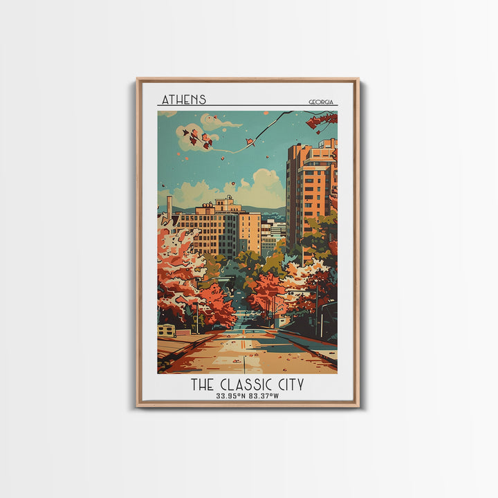 Athens Travel Poster, Framed Canvas Print, Travel Wall Decor, Minimalist Poster, City Wall Art, Travel Art Print, City Travel Poster