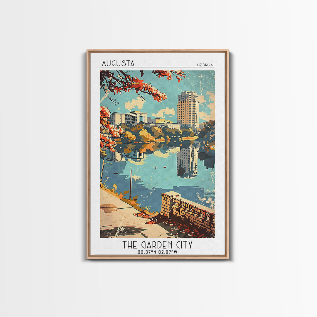 Augusta Travel Poster, Framed Canvas Print, Travel Wall Art, City Wall Art, Fine Art Print, Wall Art, Travel Posters, Vintage Travel