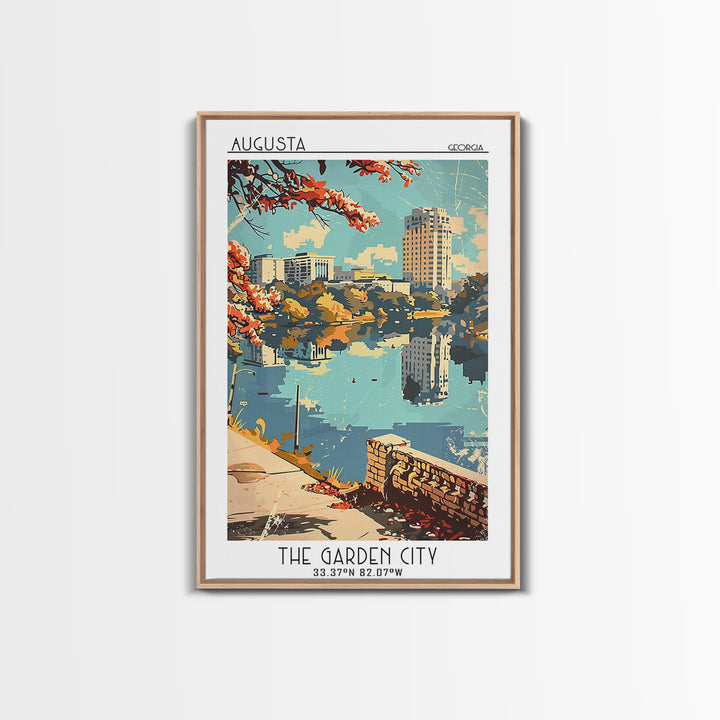 Augusta Travel Poster, Framed Canvas Print, Travel Wall Art, City Wall Art, Fine Art Print, Wall Art, Travel Posters, Vintage Travel