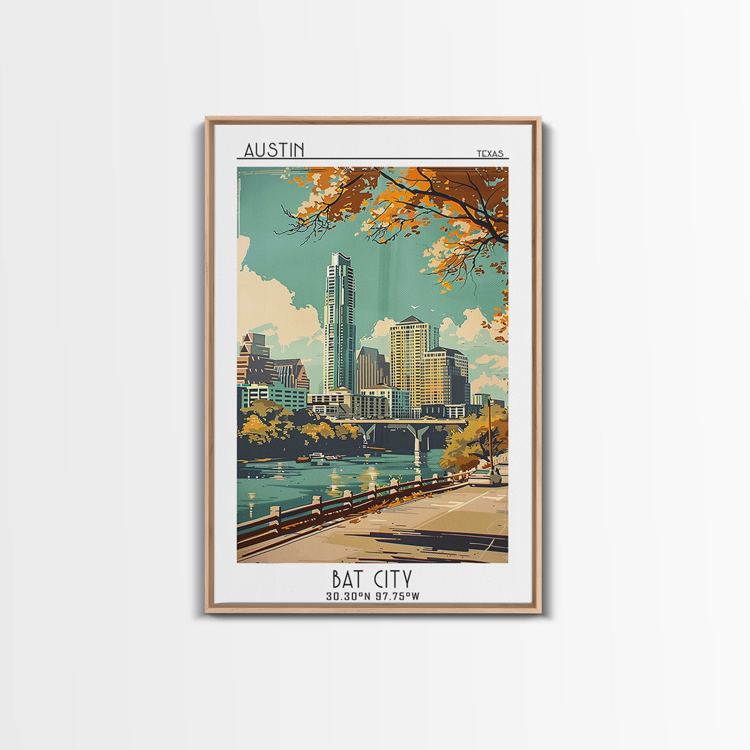 Austin Travel Poster, Canvas Print, Travel Wall Art, City Wall Art, Travel Decor, Poster Art, Travel Posters, Wall Art, Travel Print