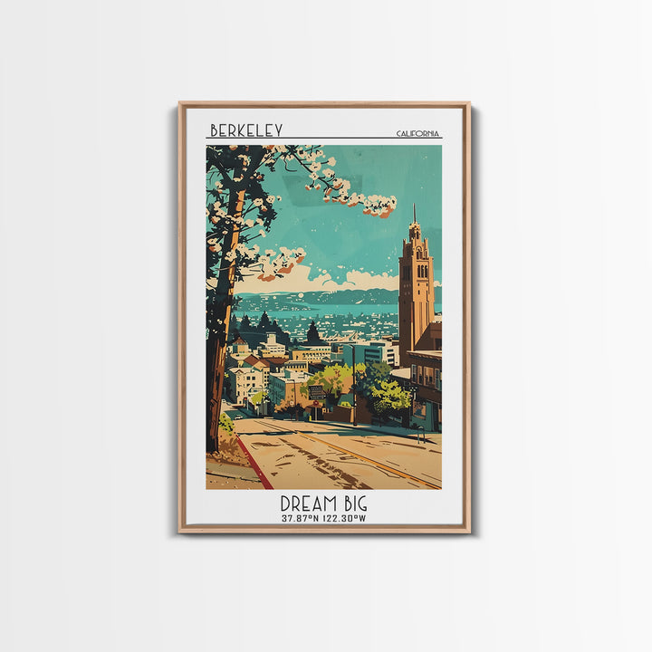 Berkeley Travel Poster, Canvas Print, Retro Travel Poster, City Wall Art, Colorful Wall Art, Travel Prints, Retro Wall Art, Wall Art
