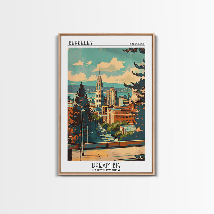 Berkeley California Travel Poster, Canvas Print, Travel Wall Art, City Wall Art, Watercolor Cityscape, Travel Print, Wanderlust Gift