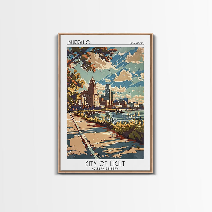Buffalo New York Travel Poster, Canvas Print, City Art Print, Travel Wall Art, Vintage Travel Print, City Illustration, Poster Print