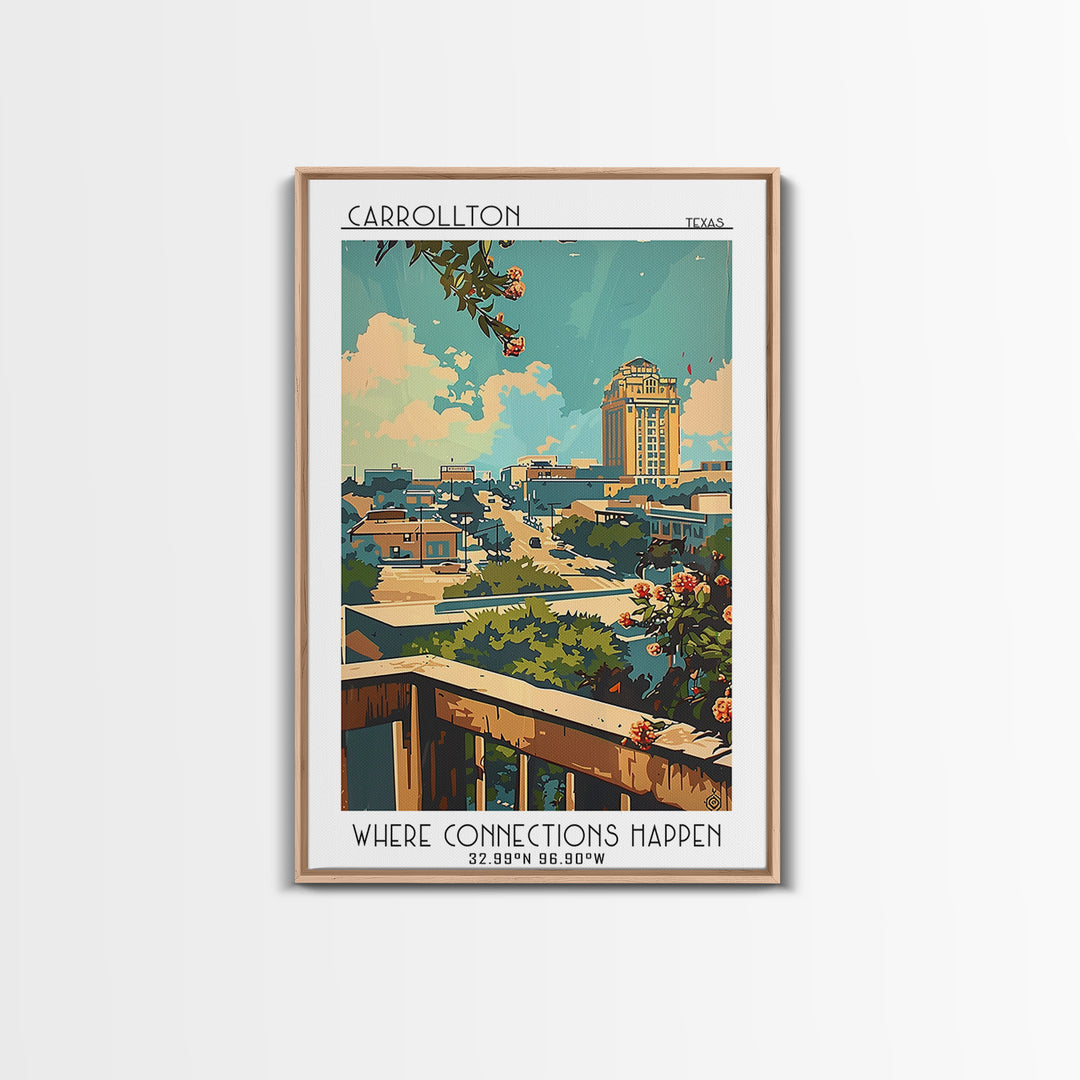 Carrollton Travel Poster, Framed Canvas Print, City Art Print, Travel Wall Art, Home Office Decor, City Wall Art, City Travel Poster