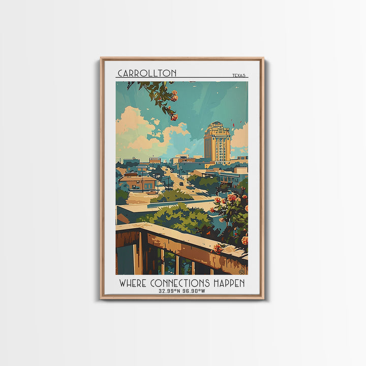 Carrollton Travel Poster, Framed Canvas Print, City Art Print, Travel Wall Art, Home Office Decor, City Wall Art, City Travel Poster