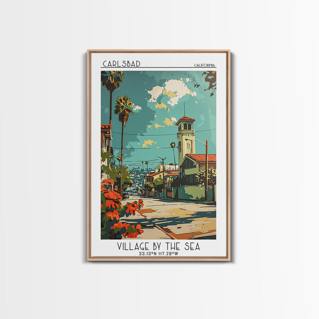 Carlsbad California Travel Poster, Canvas Print, Poster Print, Travel Wall Art, City Travel Poster, Gallery Wall Set, City Art Print