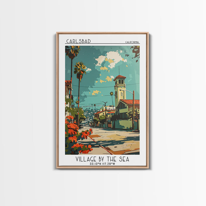 Carlsbad California Travel Poster, Canvas Print, Poster Print, Travel Wall Art, City Travel Poster, Gallery Wall Set, City Art Print
