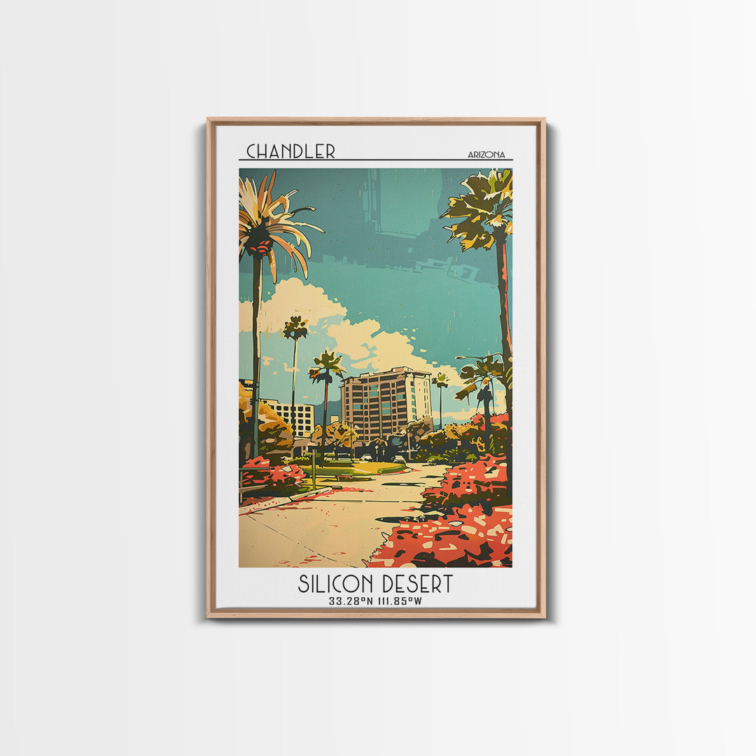 Chandler Travel Poster, Framed Canvas Print, Travel Art Print, Modern Wall Decor, Wall Art, Travel Wall Decor, Poster Art, Art Print