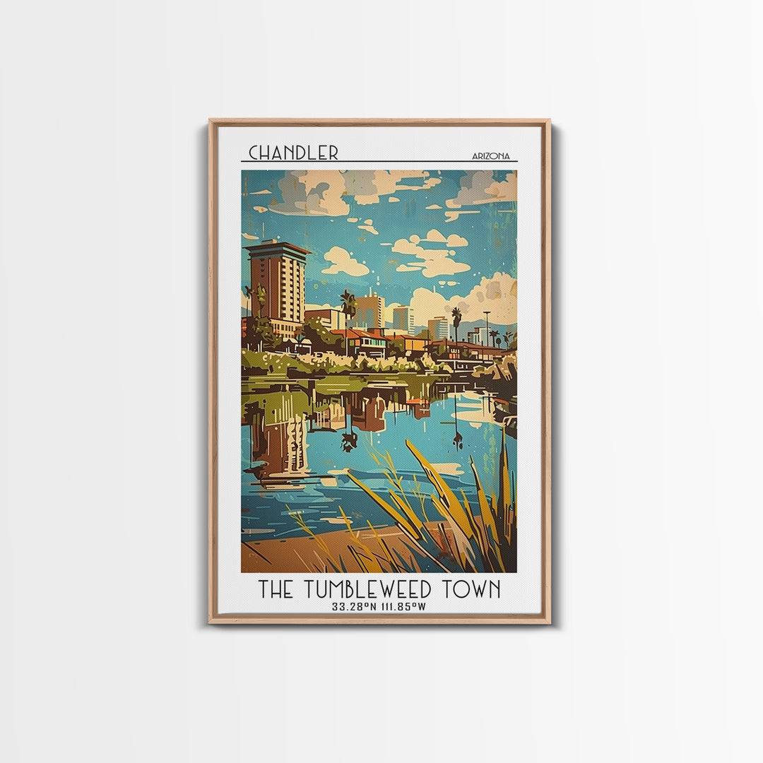Chandler Arizona Travel Poster, Canvas Print, Travel Art Print, Modern Wall Decor, Living Room Wall Art, Home Decor, Travel Wall Art